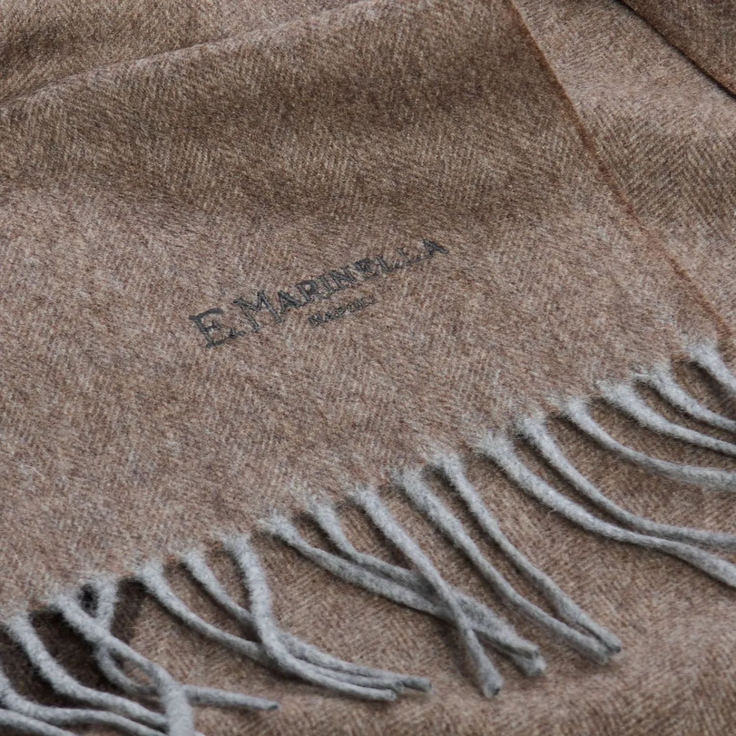 E.Marinella Sciarpe Invernali|Sciarpe Invernali|SCIARPA BICOLOR MARRONE IN LANA E CASHMERE Tinta unita