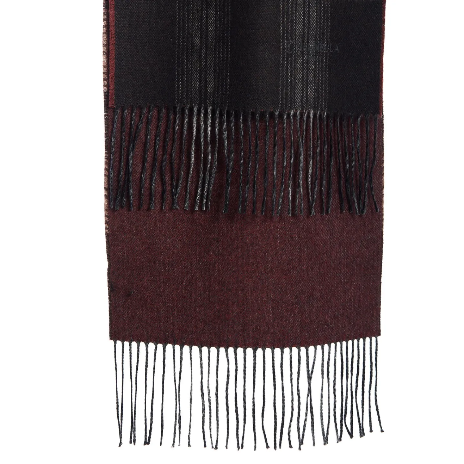 E.Marinella Sciarpe Invernali|Sciarpe Invernali|SCIARPA BICOLOR MARRONE IN SETA E CASHMERE Check