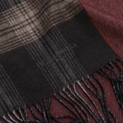 E.Marinella Sciarpe Invernali|Sciarpe Invernali|SCIARPA BICOLOR MARRONE IN SETA E CASHMERE Check