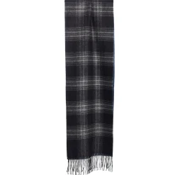 E.Marinella Sciarpe Invernali|Sciarpe Invernali|SCIARPA BICOLOR NERA IN SETA E CASHMERE Check