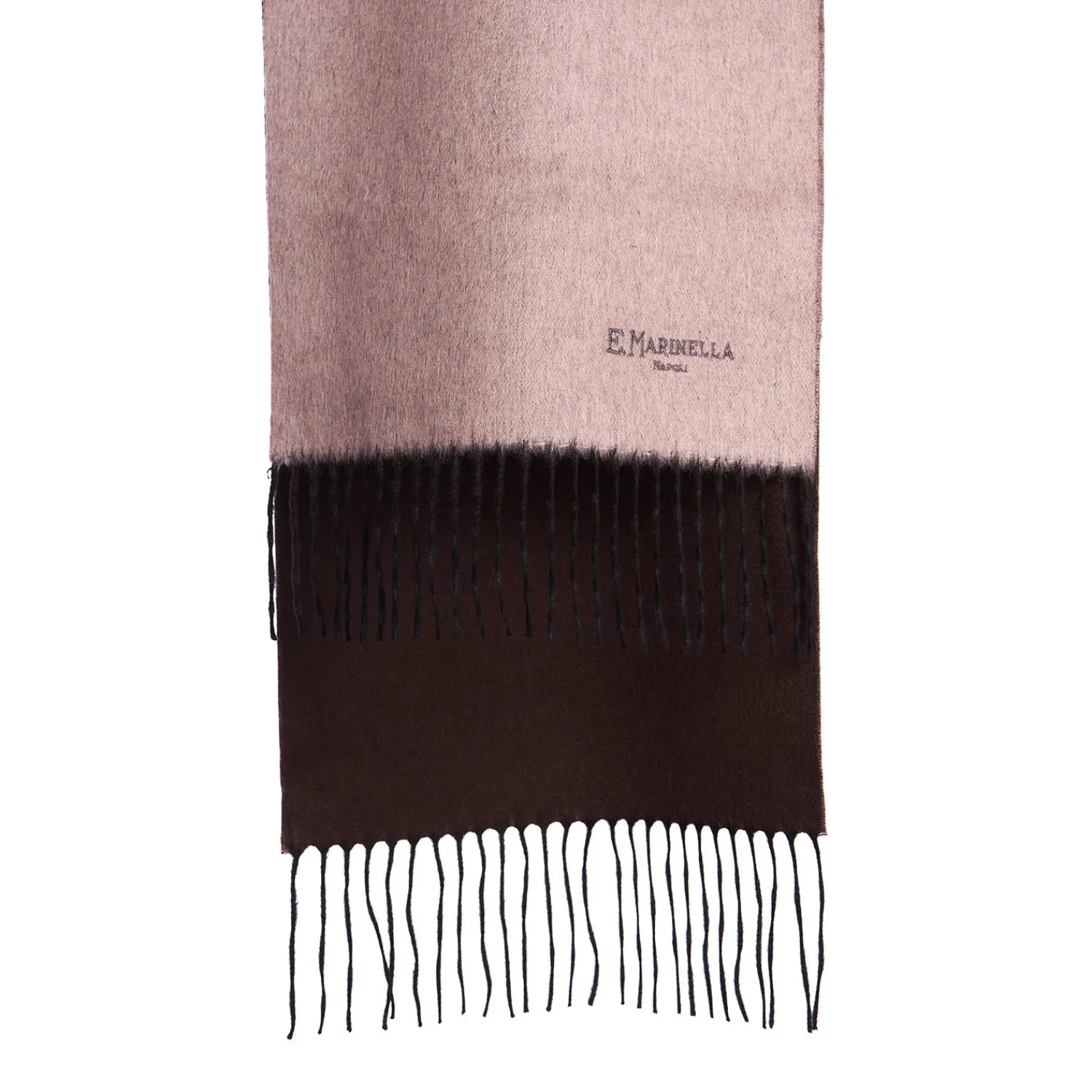 E.Marinella Sciarpe Invernali|Sciarpe Invernali|SCIARPA BICOLOR ROSA E MARRONE SCURO IN SETA E CASHMERE Tinta unita