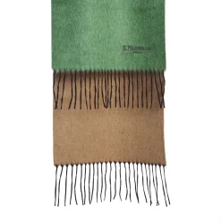 E.Marinella Sciarpe Invernali|Sciarpe Invernali|SCIARPA BICOLOR VERDE E BEIGE IN SETA E CASHMERE Tinta unita