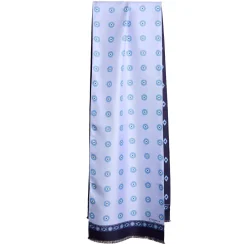 E.Marinella Sciarpe In Seta|SCIARPA TUBOLARE AZZURRA IN SETA TWILL Geometric harmony