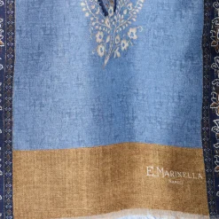 E.Marinella Sciarpe In Seta|SCIARPA TUBOLARE AZZURRA IN SETA TWILL Paisley pattern