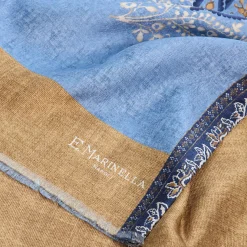 E.Marinella Sciarpe In Seta|SCIARPA TUBOLARE AZZURRA IN SETA TWILL Paisley pattern