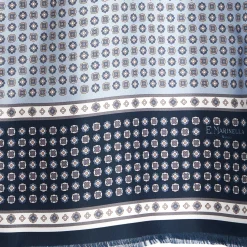 E.Marinella Sciarpe In Seta|SCIARPA TUBOLARE AZZURRA IN SETA TWILL Busy pattern