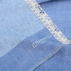 E.Marinella Sciarpe In Seta|SCIARPA TUBOLARE AZZURRA IN SETA TWILL Paisley pattern