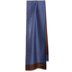 E.Marinella Sciarpe In Seta|SCIARPA TUBOLARE AZZURRO POLVERE IN SETA TWILL Classic daisy