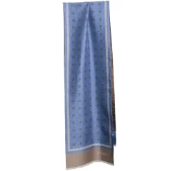 E.Marinella Sciarpe In Seta|SCIARPA TUBOLARE AZZURRO POLVERE IN SETA TWILL Classic daisy