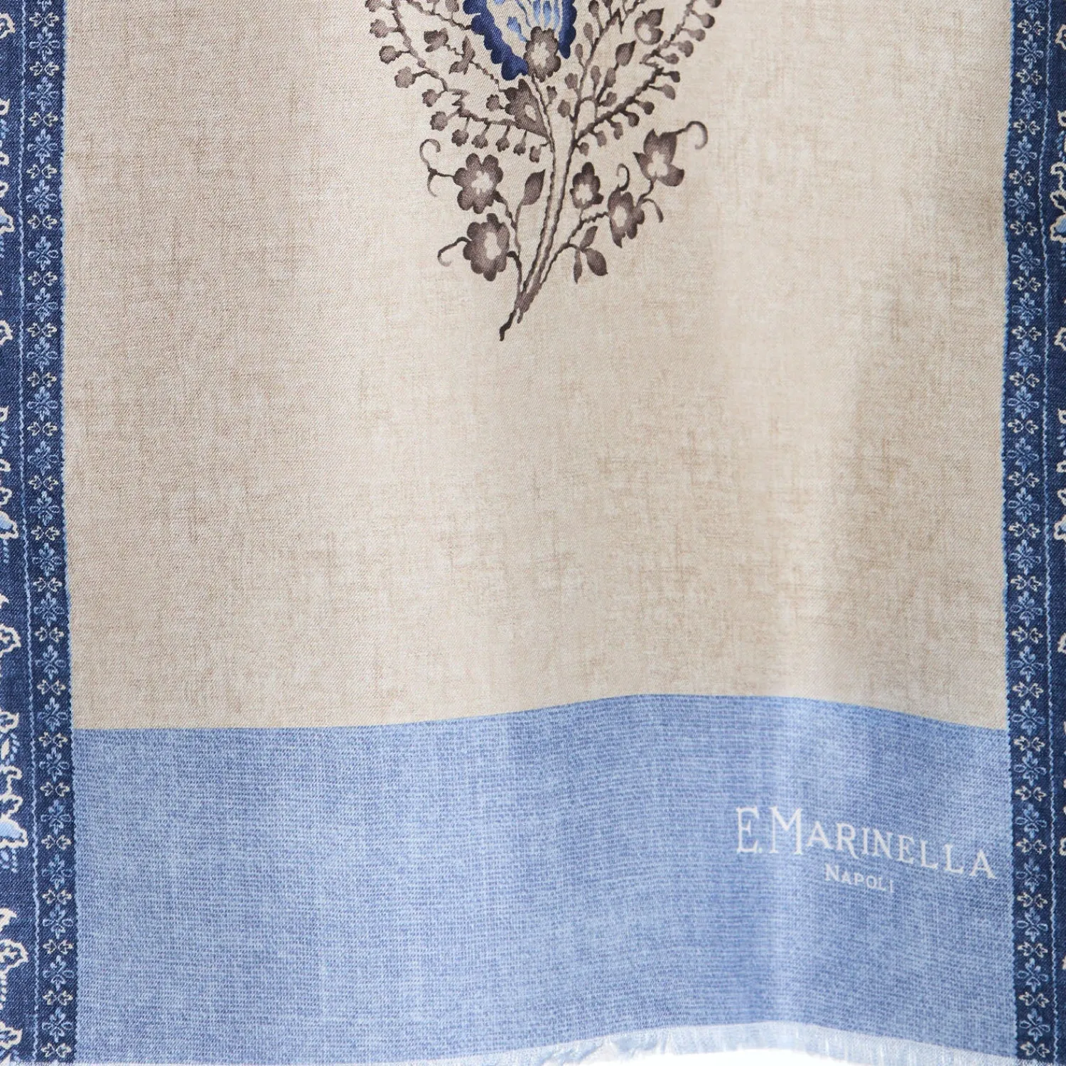 E.Marinella Sciarpe In Seta|SCIARPA TUBOLARE BEIGE IN SETA TWILL Paisley pattern