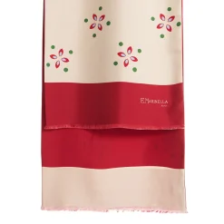 E.Marinella Sciarpe In Seta|SCIARPA TUBOLARE BEIGE IN SETA TWILL Pois e fiori