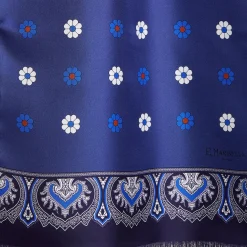 E.Marinella Sciarpe In Seta|SCIARPA TUBOLARE BLU IN SETA TWILL Floral drift