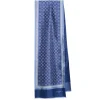 E.Marinella Sciarpe In Seta|SCIARPA TUBOLARE BLU IN SETA TWILL Busy pattern