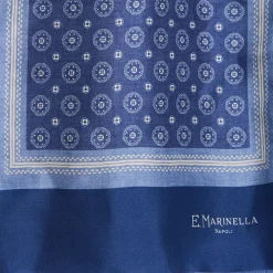 E.Marinella Sciarpe In Seta|SCIARPA TUBOLARE BLU IN SETA TWILL Busy pattern