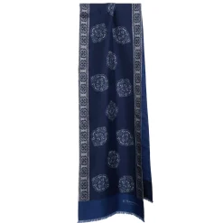 E.Marinella Sciarpe In Seta|SCIARPA TUBOLARE BLU SCURO IN SETA TWILL Classic daisy