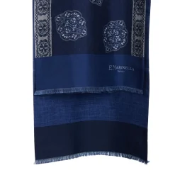 E.Marinella Sciarpe In Seta|SCIARPA TUBOLARE BLU SCURO IN SETA TWILL Classic daisy
