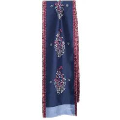 E.Marinella Sciarpe In Seta|SCIARPA TUBOLARE BLU SCURO IN SETA TWILL Paisley pattern