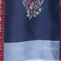 E.Marinella Sciarpe In Seta|SCIARPA TUBOLARE BLU SCURO IN SETA TWILL Paisley pattern