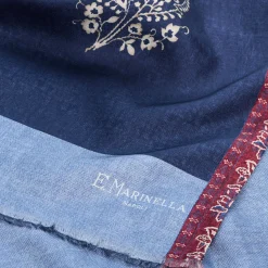 E.Marinella Sciarpe In Seta|SCIARPA TUBOLARE BLU SCURO IN SETA TWILL Paisley pattern