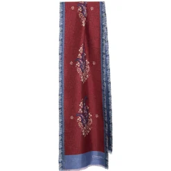 E.Marinella Sciarpe In Seta|SCIARPA TUBOLARE BORDEAUX IN SETA TWILL Paisley pattern