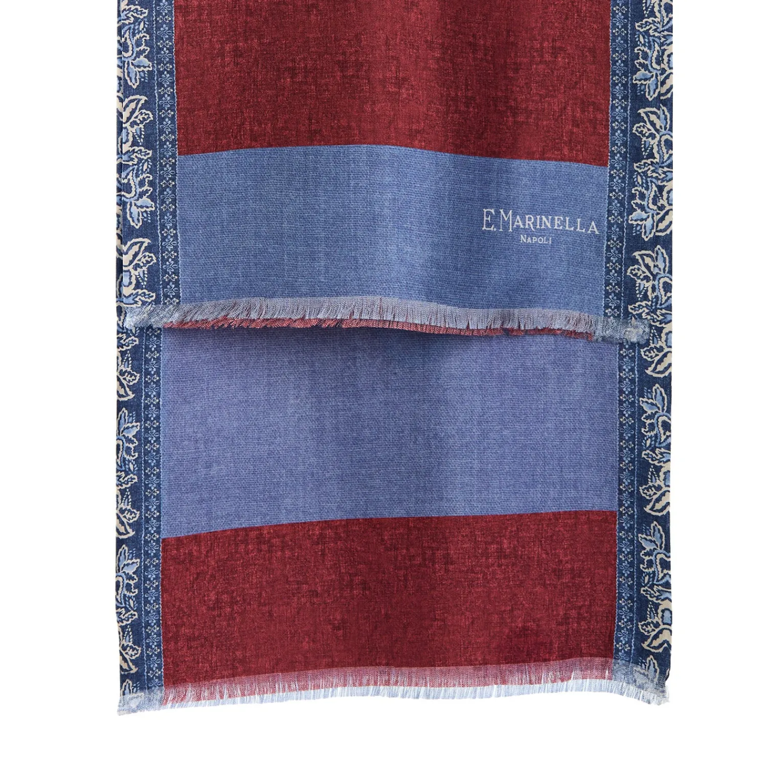 E.Marinella Sciarpe In Seta|SCIARPA TUBOLARE BORDEAUX IN SETA TWILL Paisley pattern