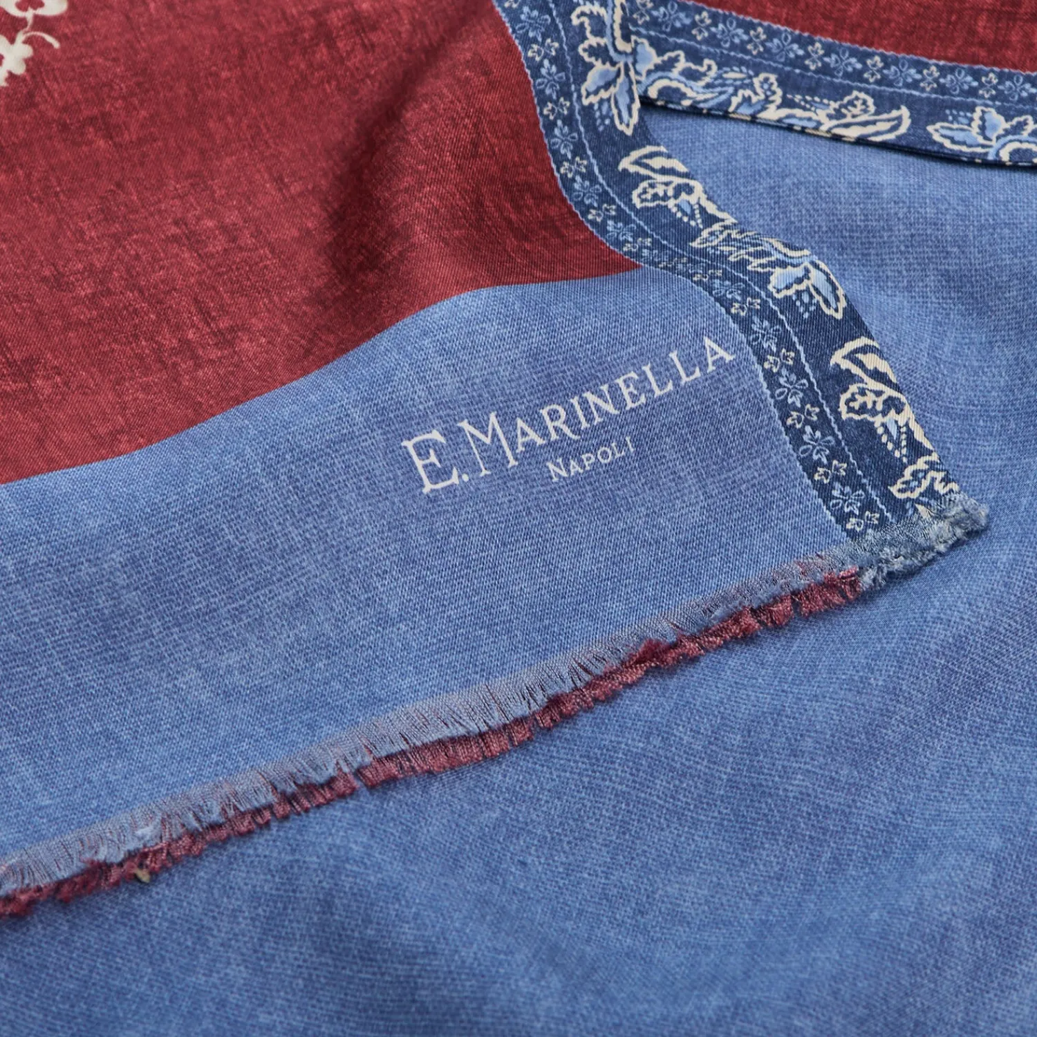 E.Marinella Sciarpe In Seta|SCIARPA TUBOLARE BORDEAUX IN SETA TWILL Paisley pattern