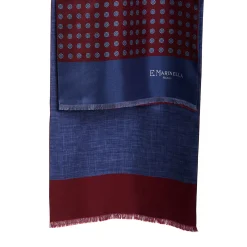 E.Marinella Sciarpe In Seta|SCIARPA TUBOLARE BORDEAUXIN SETA TWILL Classic daisy