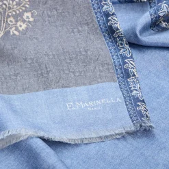E.Marinella Sciarpe In Seta|SCIARPA TUBOLARE GRIGIA IN SETA TWILL Paisley pattern