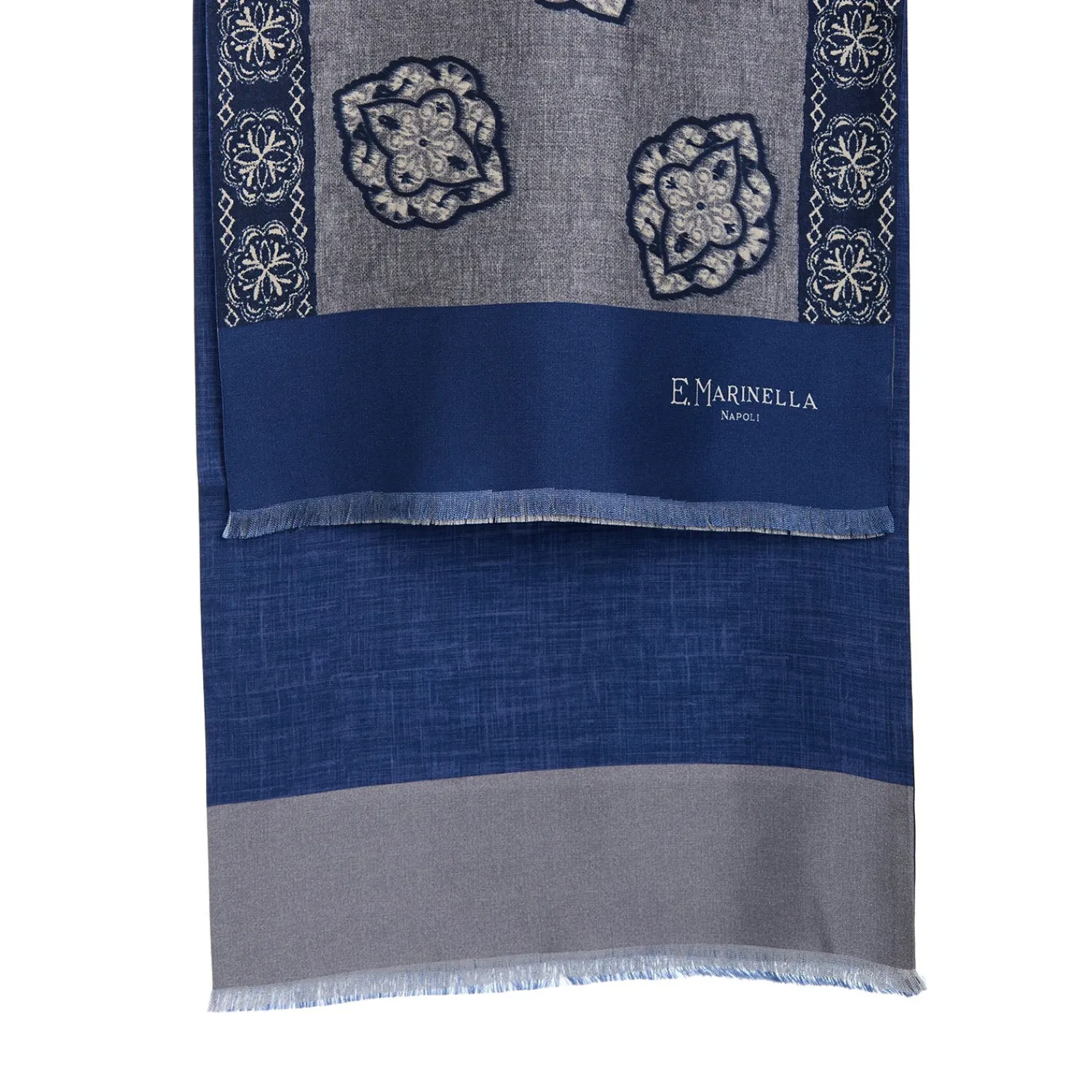 E.Marinella Sciarpe In Seta|SCIARPA TUBOLARE GRIGIO SCURO IN SETA TWILL Classic daisy