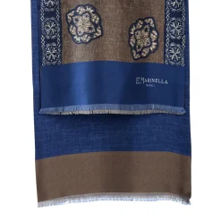 E.Marinella Sciarpe In Seta|SCIARPA TUBOLARE MARRONE SCURO IN SETA TWILL Classic daisy