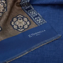 E.Marinella Sciarpe In Seta|SCIARPA TUBOLARE MARRONE SCURO IN SETA TWILL Classic daisy