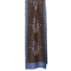 E.Marinella Sciarpe In Seta|SCIARPA TUBOLARE MARRONE SCURO IN SETA TWILL Paisley pattern