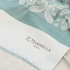 E.Marinella Sciarpe In Seta|SCIARPA TUBOLARE VERDE CHIARO IN SETA TWILL Busy pattern
