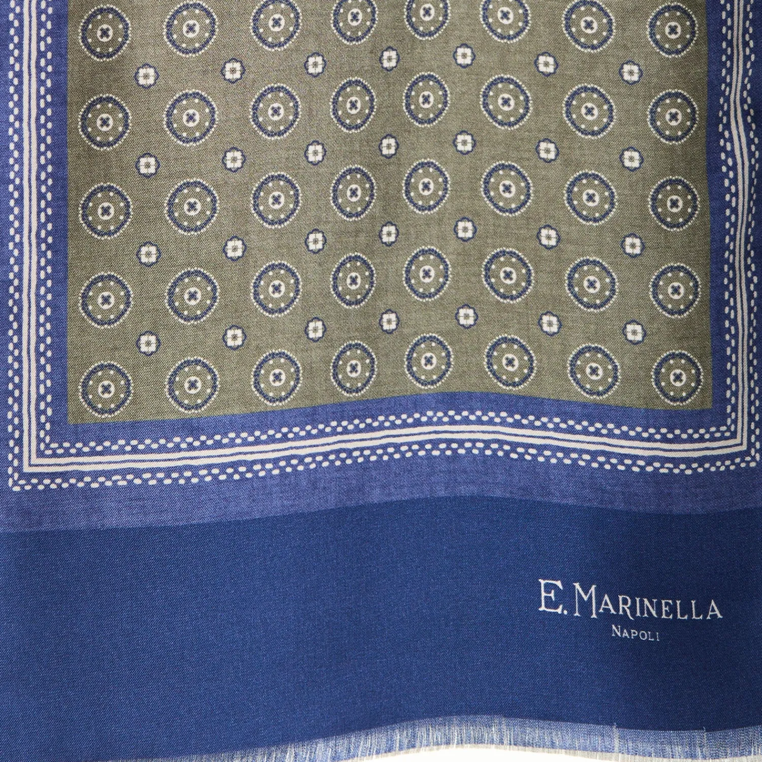 E.Marinella Sciarpe In Seta|SCIARPA TUBOLARE VERDE IN SETA TWILL Classic daisy