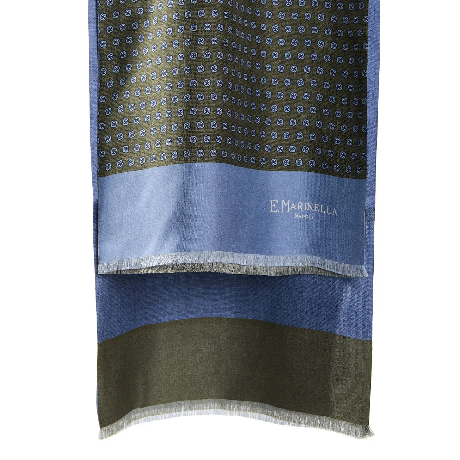 E.Marinella Sciarpe In Seta|SCIARPA TUBOLARE VERDE IN SETA TWILL Classic daisy