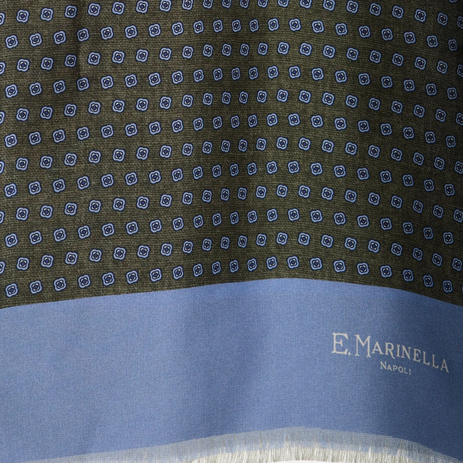 E.Marinella Sciarpe In Seta|SCIARPA TUBOLARE VERDE IN SETA TWILL Classic daisy
