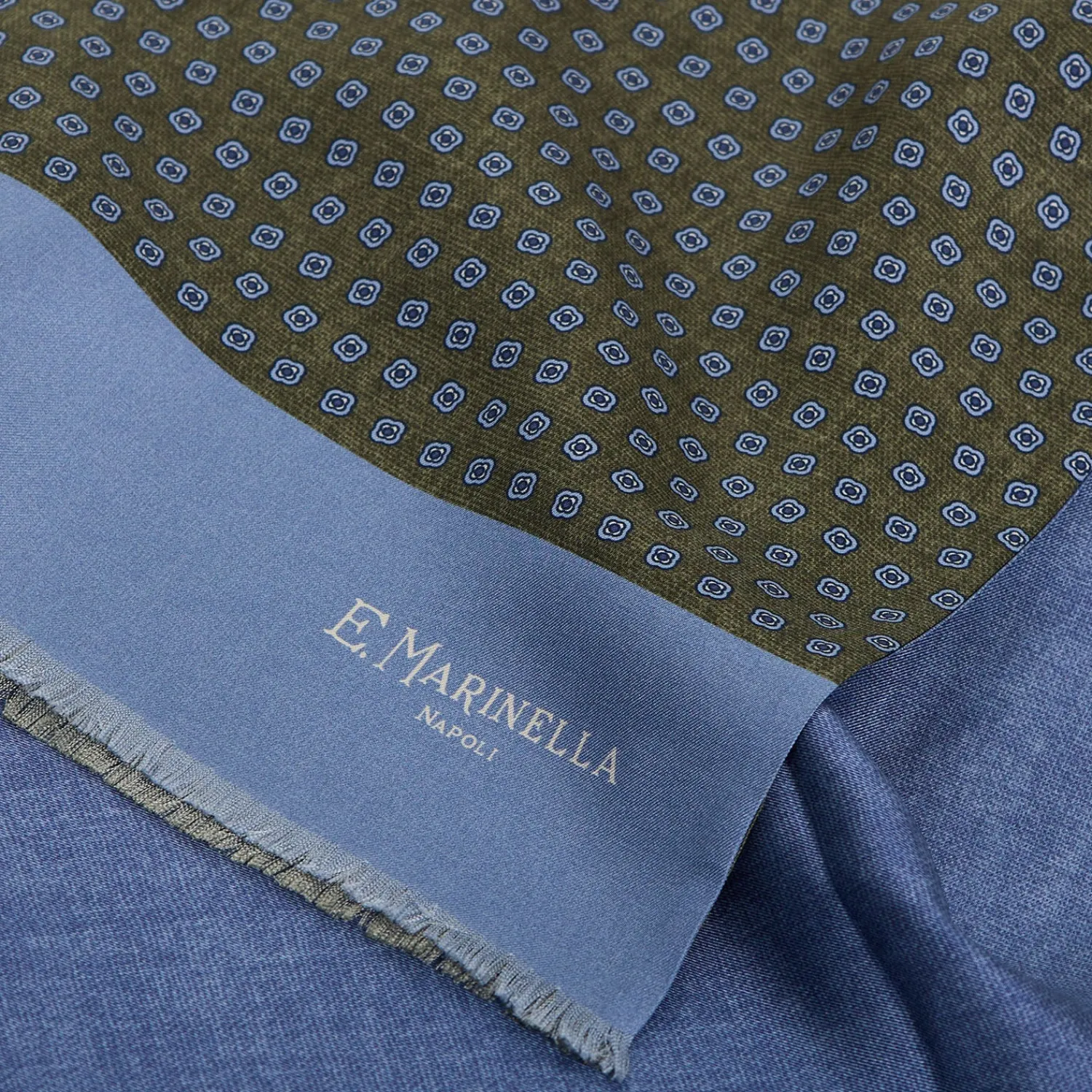 E.Marinella Sciarpe In Seta|SCIARPA TUBOLARE VERDE IN SETA TWILL Classic daisy
