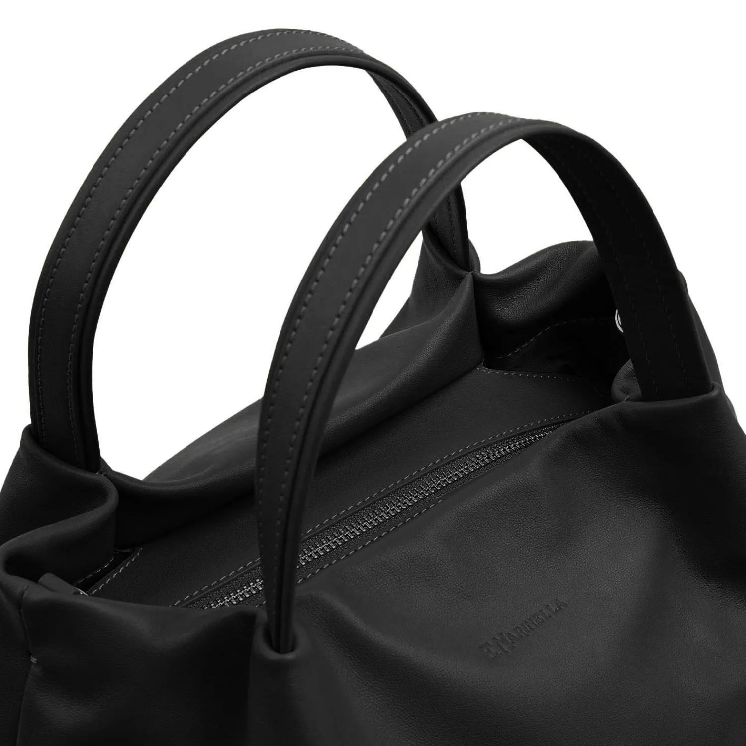 E.Marinella Tote Bag|SOFT BAG NERA In pelle liscia