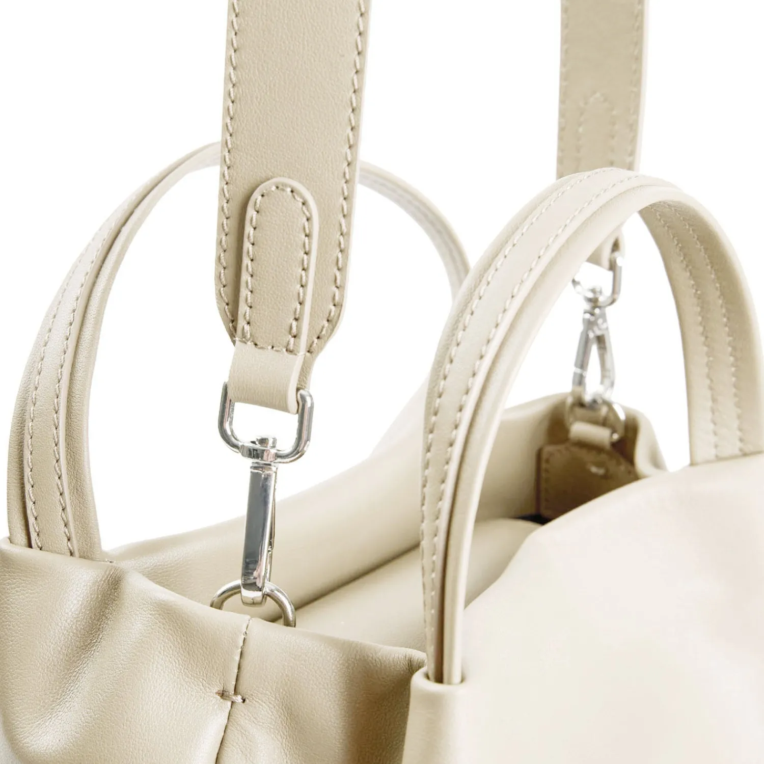 E.Marinella Mini Bag|SOFT MINI BAG BEIGE POLVERE In pelle liscia