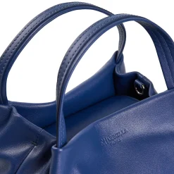 E.Marinella Mini Bag|SOFT MINI BAG BLU POLVERE In pelle liscia