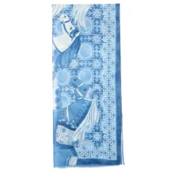 E.Marinella Sciarpe Invernali|STOLA BLU IN CASHMERE Collezione elefanti