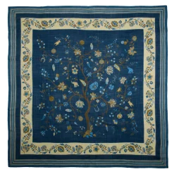 E.Marinella Sciarpe Invernali|STOLA BLU 140 IN LANA E CASHMERE Albero della vita