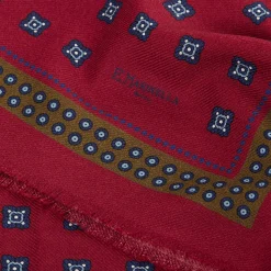 E.Marinella Sciarpe Invernali|STOLA BORDEAUX IN LANA Decorazioni floreali