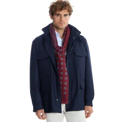 E.Marinella Sciarpe Invernali|STOLA BORDEAUX IN LANA Decorazioni floreali