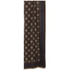 E.Marinella Sciarpe Invernali|STOLA DARK BROWN IN LANA Decorazioni floreali
