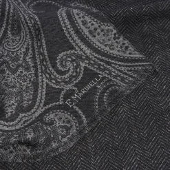 E.Marinella Sciarpe Invernali|STOLA GRIGIA IN LANA Fantasia paisley