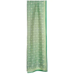 E.Marinella Sciarpe Estive|STOLA IN VOILE DI COTONE E SETA VERDE Fiore monogram 100