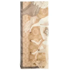 E.Marinella Sciarpe Invernali|STOLA MARRONE IN CASHMERE Collezione elefanti