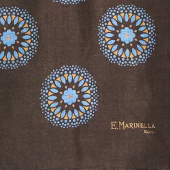 E.Marinella Sciarpe In Seta|STOLA MARRONE SCURO IN SETA MADDER Collezione floreale