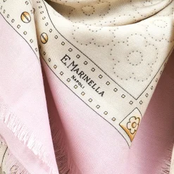 E.Marinella Sciarpe Invernali|STOLA ROSA 115 IN LANA, SETA E CASHMERE Fiori d’archivio